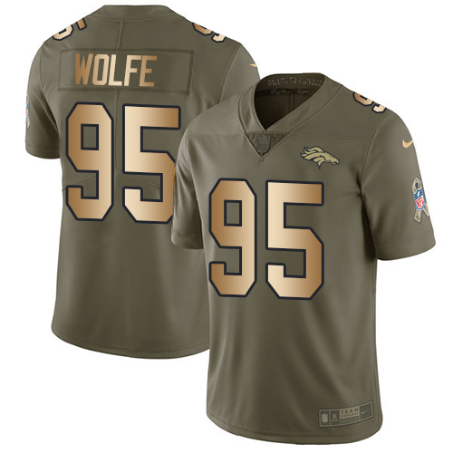 Nike Broncos #95 Derek Wolfe Olive/Gold Men's Stitched NFL Limited Salute To Service Jersey